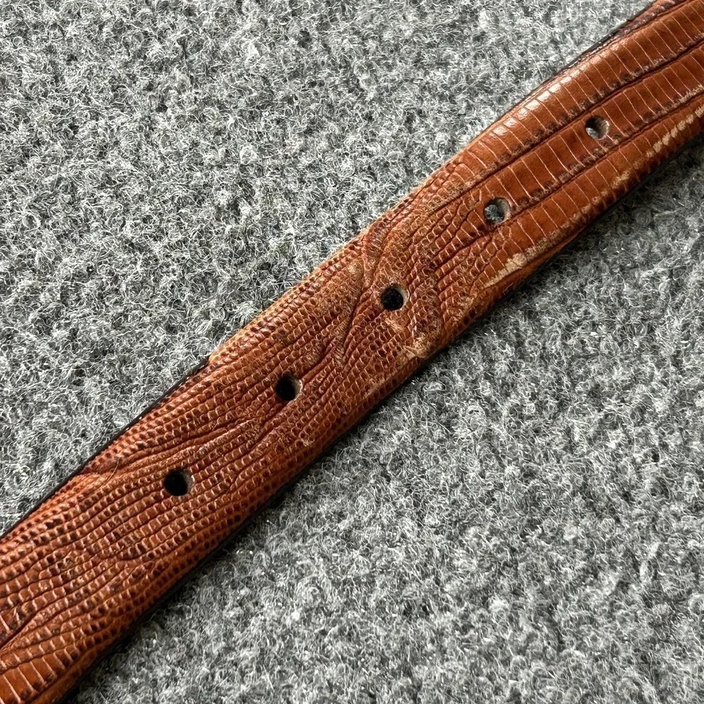 Belt Genuine Italian Calfskin‎ Brown Embossed Leather Western Belt Size 46